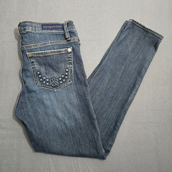 Rock & Republic Women 10 M Berlin Skinny Mid Rise Jeans - Picture 2 of 15